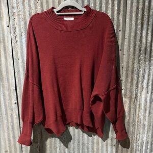 Elegant Burgundy Crew Neck Sweater